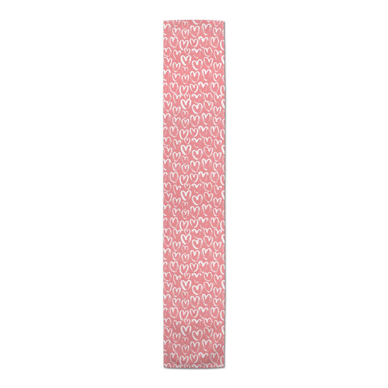 72" Valentine's Day Scribble Heart Table Runner
